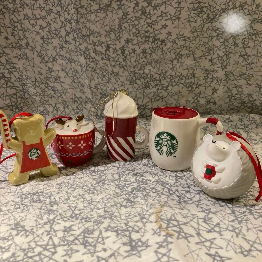 スターバックス　クリスマスオーナメントセット　ベアリスタ　ハリネズミ　トナカイ