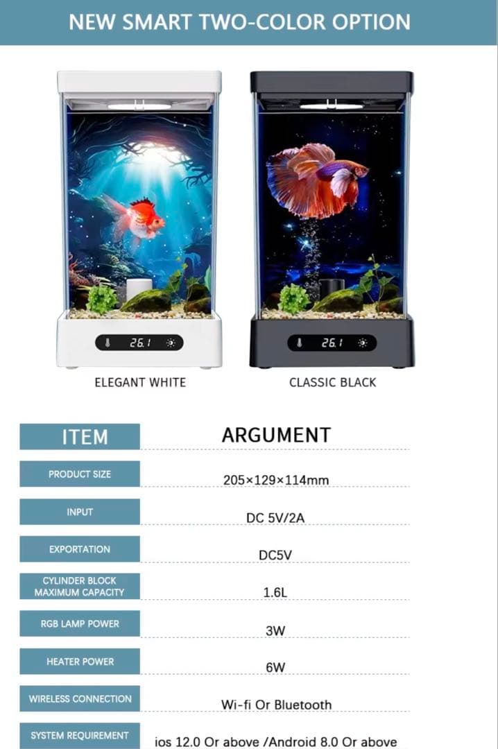 ◼︎特価 小型観賞魚コンパクト水槽 水温調整可能 ライト付き ベタ 金魚 熱帯魚★