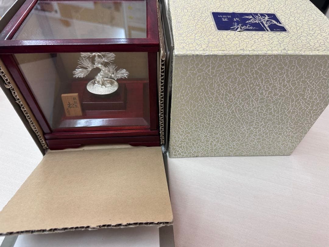 純銀製 「松」　 置物 光明作