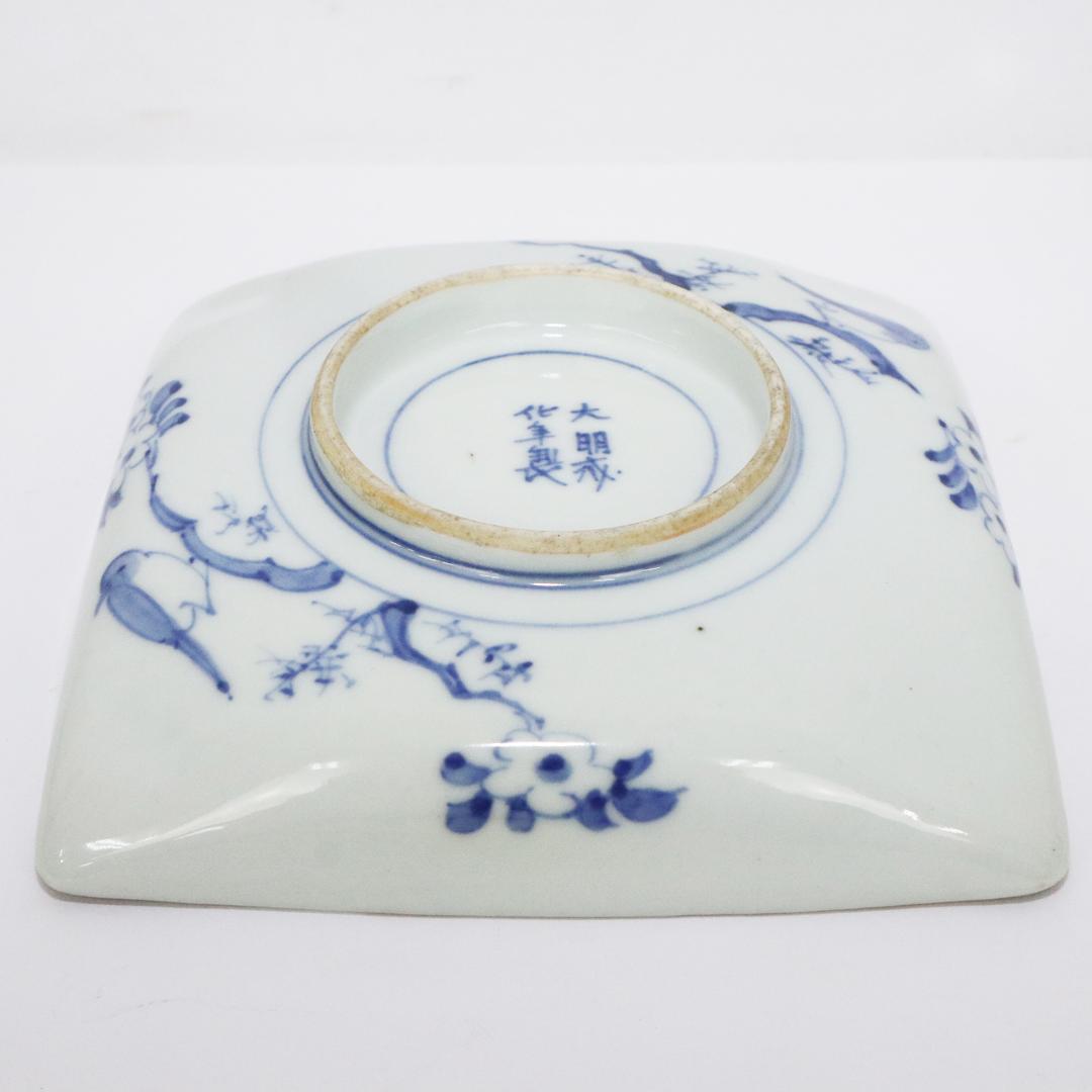 大明成化年製　角皿　5客　古伊万里　明治期