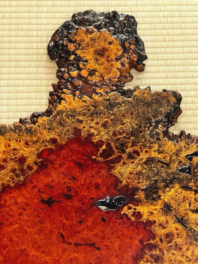 天然時代木 花梨 美玉杢 瘤 花台 香台 盆栽台 77㎝ 約5㎏