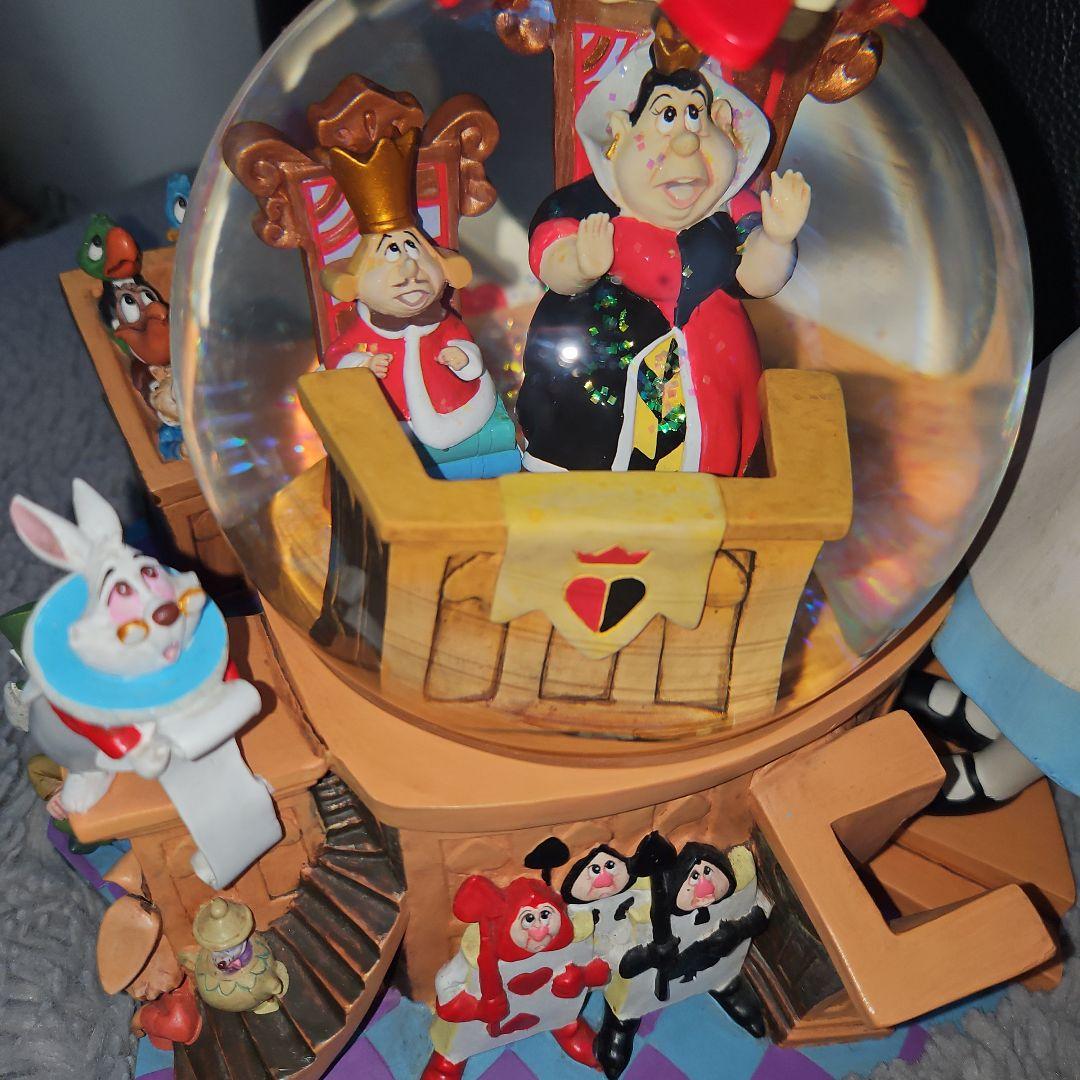 【美品】不思議の国のアリス オルゴール付き スノードーム ス 特大サイズ 置き物