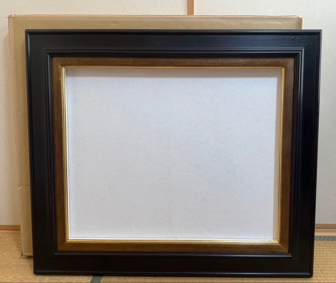 F15サイズ　超豪華黒と金の装飾的油彩額縁　ほぼ未使用　送料込み12/8 倉庫①