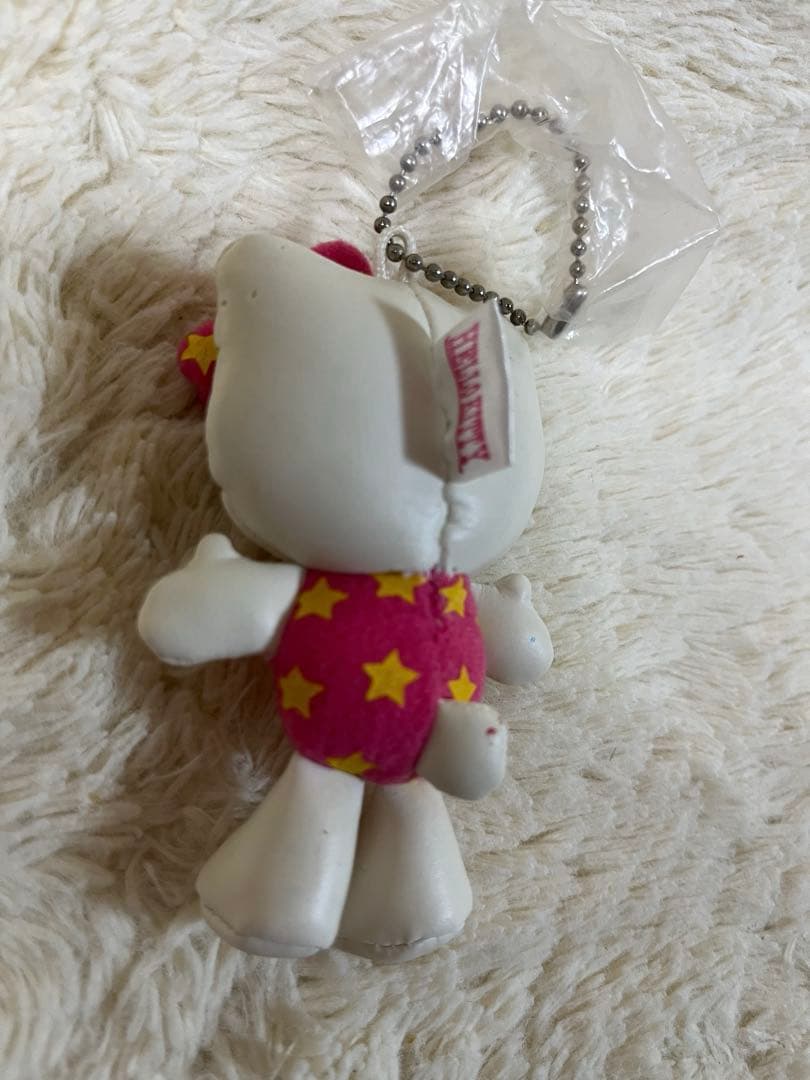 レトロ　合皮レザーハローキティ キーホルダー 希少