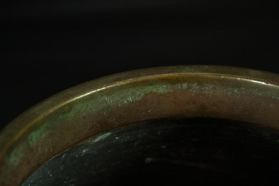 古銅 大明宣徳年製 饕餮紋 二件(K-ZC785)