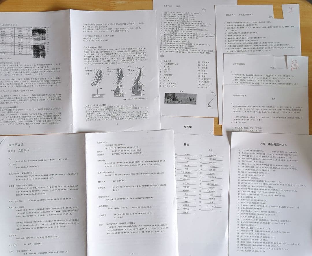 （最新版）2024年度　鉄緑会高3日本史　配布プリントフルセット＋「詳説日本史」