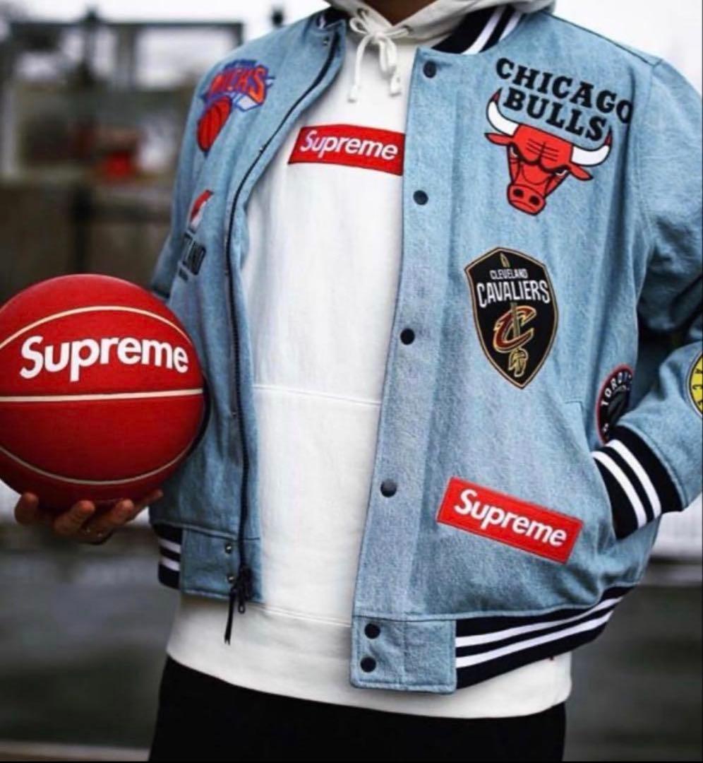 美品！シュプリームSupreme×NIKE NBA デニムスタジャンブルゾン　M