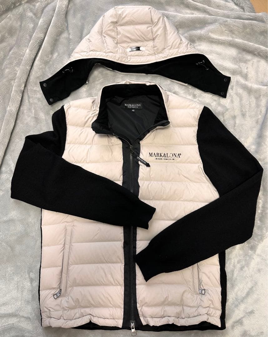 銀座SIX マークアンドロナ　ニット切替フーディーダウンジャケット　48（L）