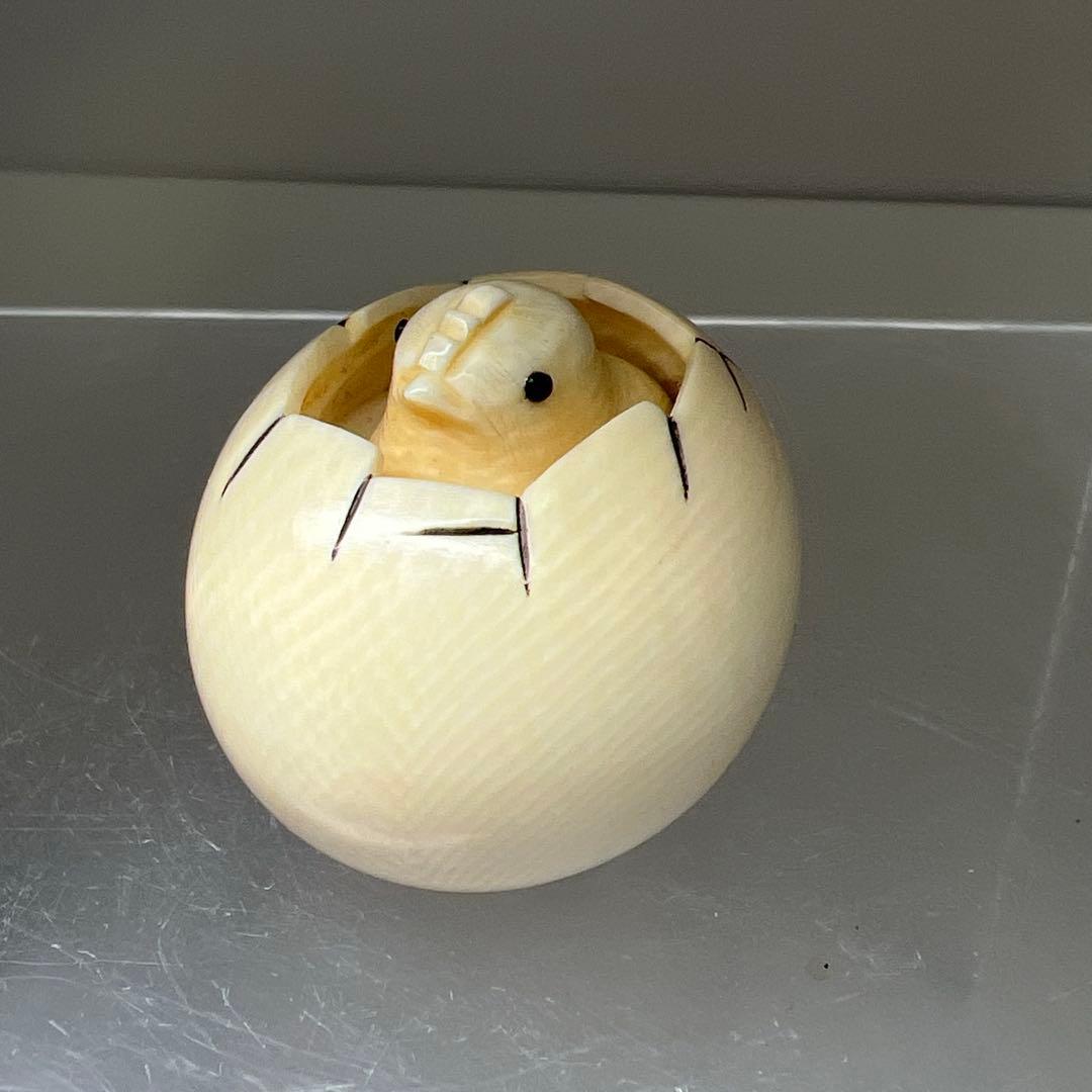 光玉在銘　極上ヒヨコカラクリ根付　27g 東Y8-0123☆2F