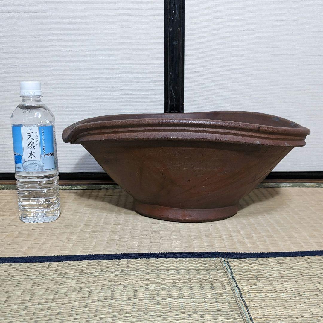 江戸末～明治期 古備前 緋襷擂鉢 備前焼 すり鉢 花器 花入 フラワーベース