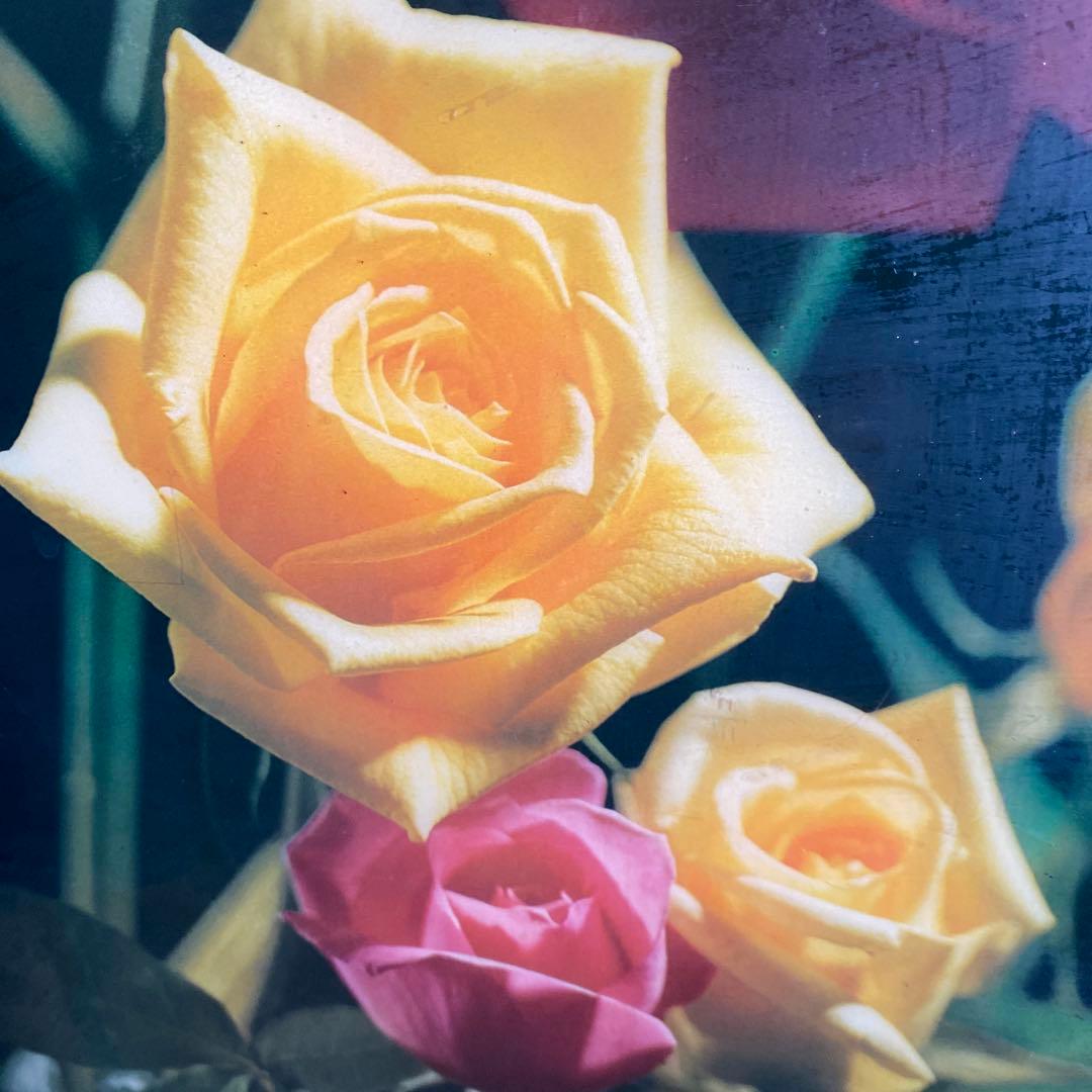 【希少！大理石額縁】バラの写真　縦54㌢横46.5㌢厚さ1.8㌢