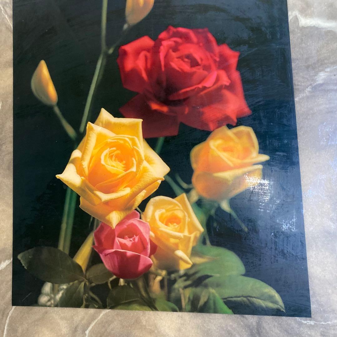 【希少！大理石額縁】バラの写真　縦54㌢横46.5㌢厚さ1.8㌢