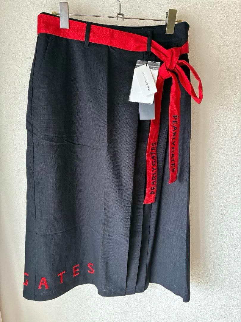 【新品】パーリーゲイツ レディース　ロングスカート　メッシュ仕様　ストレッチ性