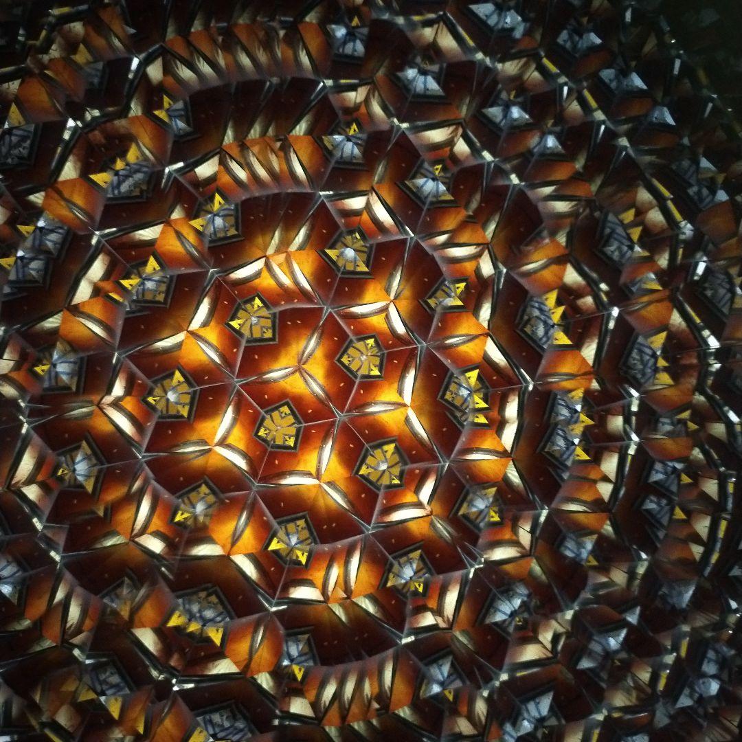 ステンドグラス万華鏡　ホイールスコープ　アンティーク　カレイドスコープ