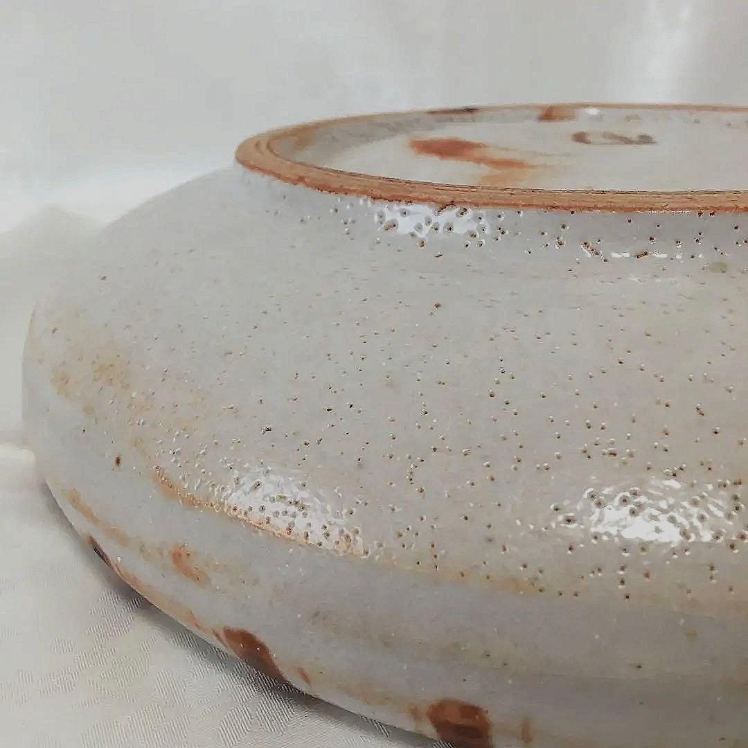 美濃焼 　志野焼　 大皿　桐箱付き　田中源也/作　A5788