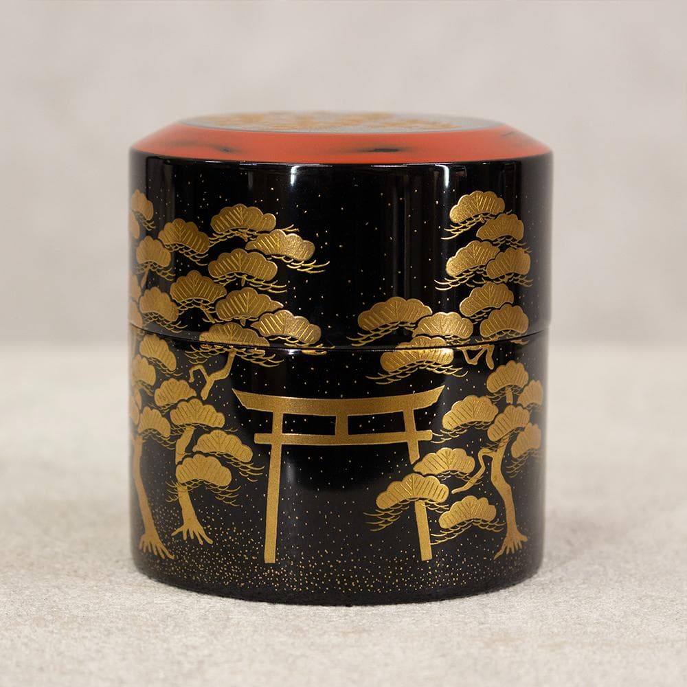 中谷秀斎 住吉蒔絵 茶器 棗 螺鈿装飾 茶道具 共箱