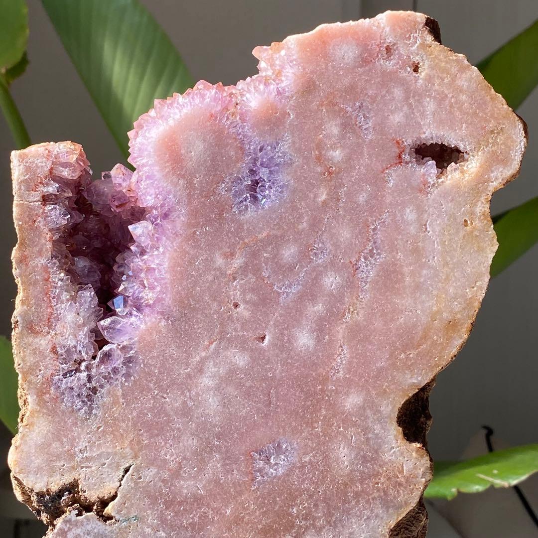 ★★★破格特価【 特大 ピンクアメジスト 原石 スラブ 約3.6kg スタンド