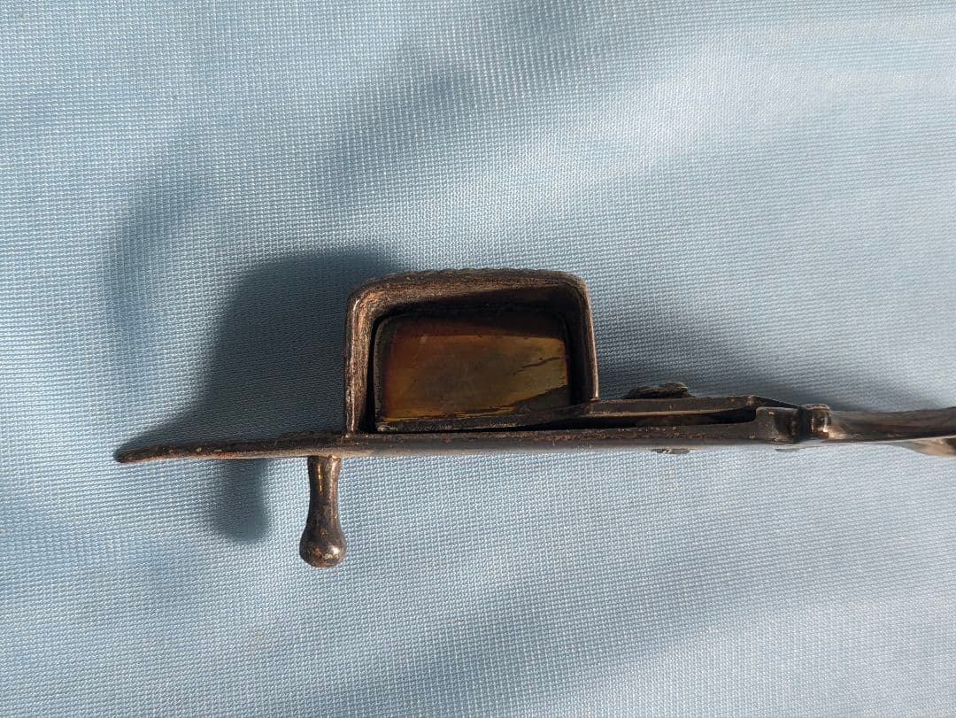 英国 アンティーク ハサミ型 ロウソク消し キャンドルスナッファー　トレー付き