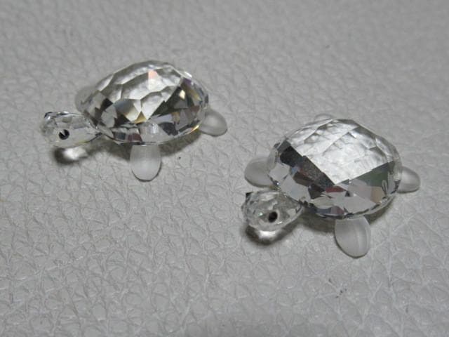 未使用 2000年廃盤品 オーストリア製◆スワロフスキー『子ガメ(2匹セット)』