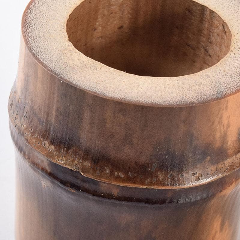 茶道具　弥三郎作　古竹　蓋置　一双　共布　書付極め箱　V　R8685