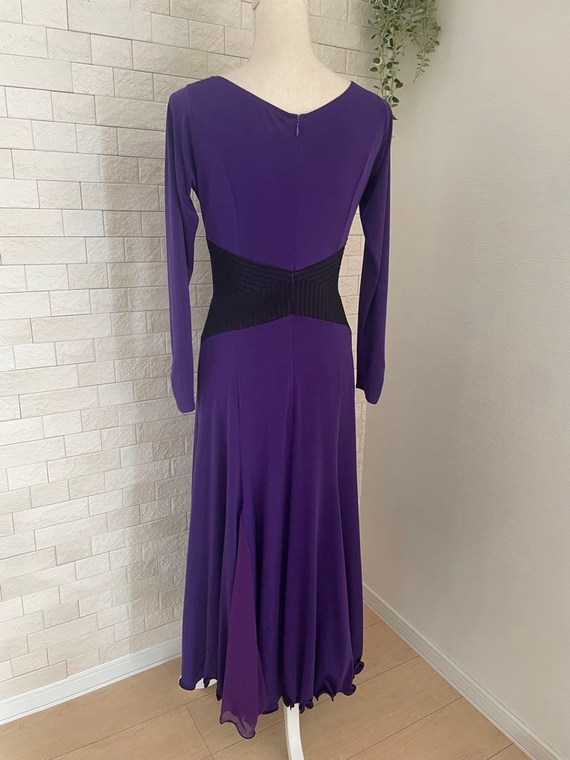 Sanline 社交ダンスワンピース　size11号 紫色 長袖