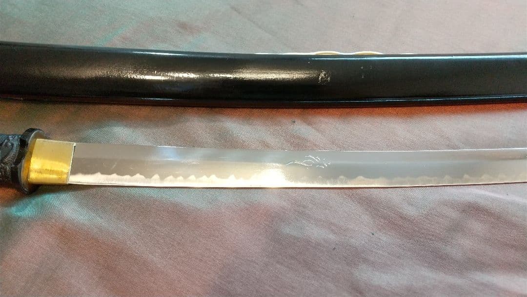 【龍彫り尖り互の目刃紋】模造刀 舞踊 模擬刀 拵え 喰出し鍔 刀剣 日本刀 刀