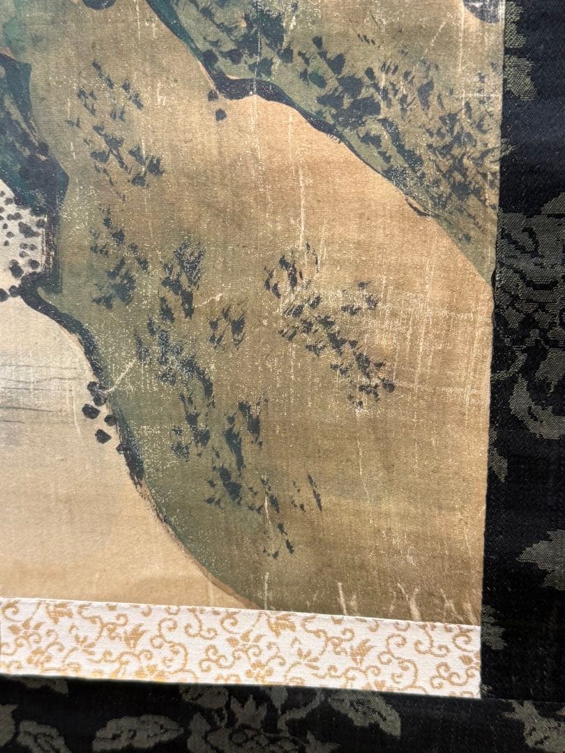 谷文弍筆　青緑山水　絹本肉筆　古美術　送料込み250502