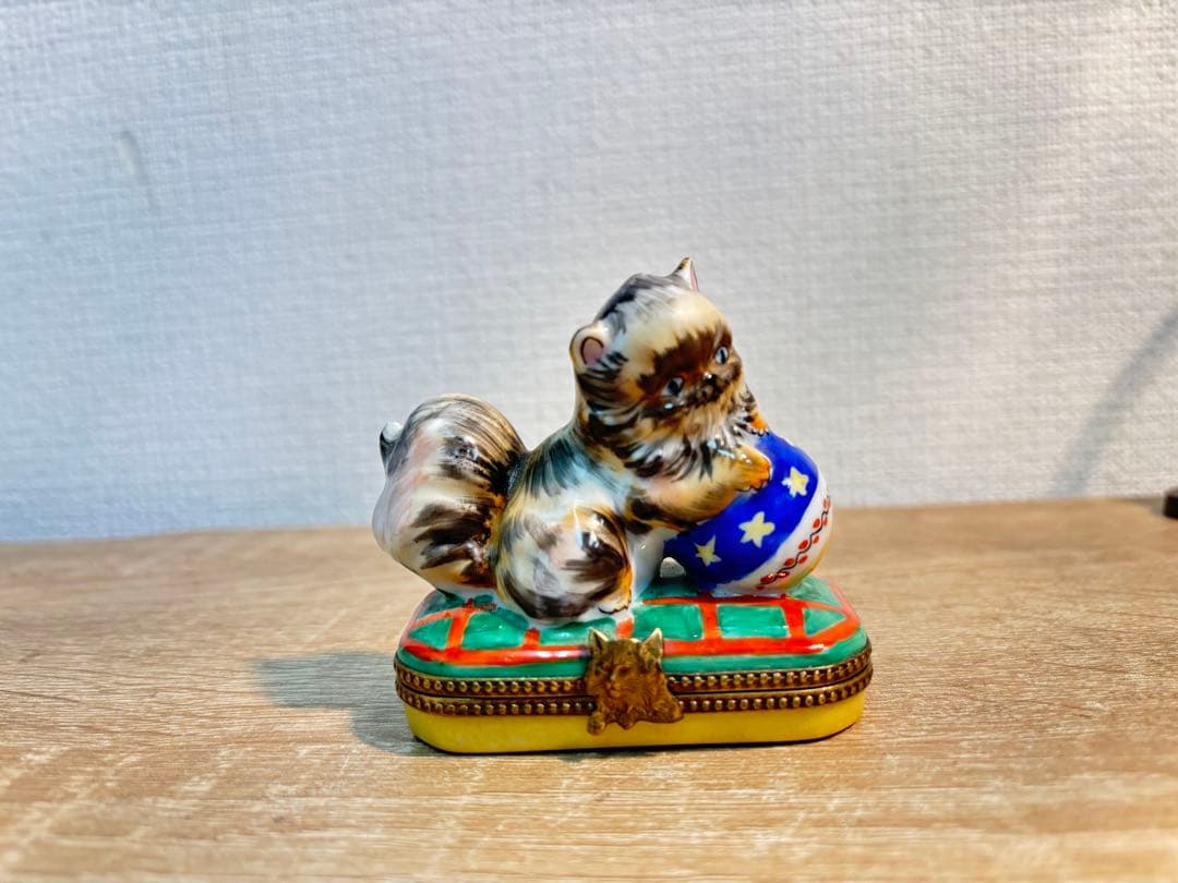 Limogesフランス製手描きリモージュボックス　小物入れ(D-415 店内)