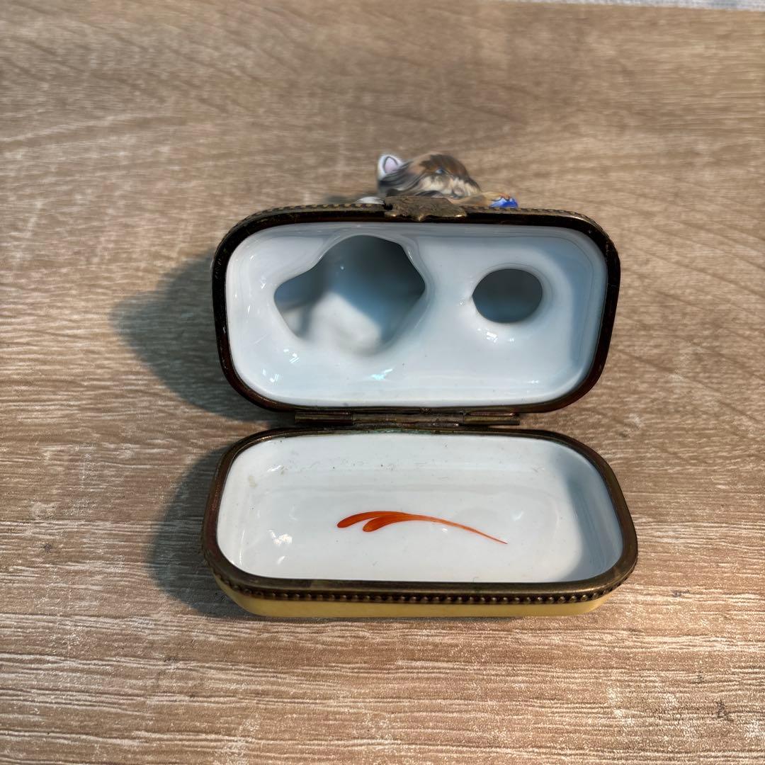 Limogesフランス製手描きリモージュボックス　小物入れ(D-415 店内)