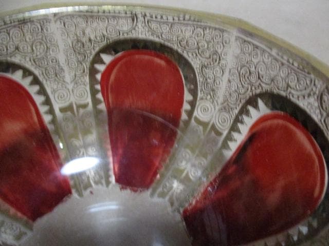 古ボヘミアグラス　キャンディーボックス　P41-2