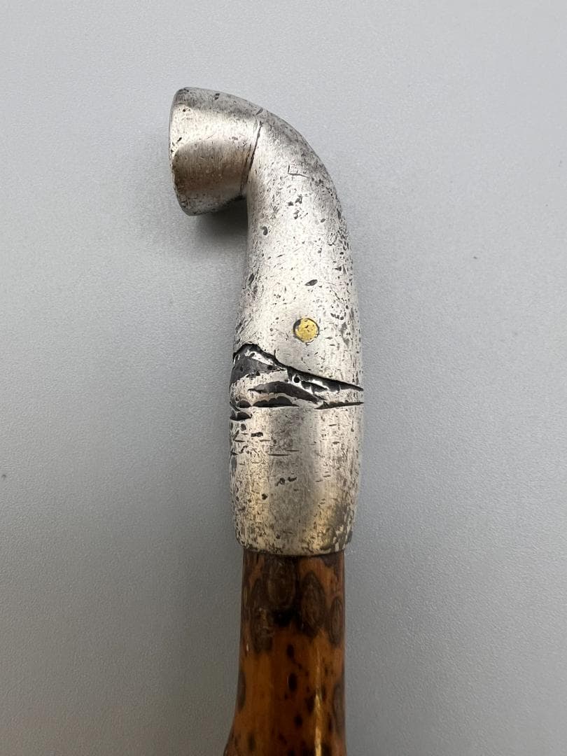 銀製　煙管　キセル　山風景図　赤銅金象嵌　銀細工　アンティーク　重量約32g