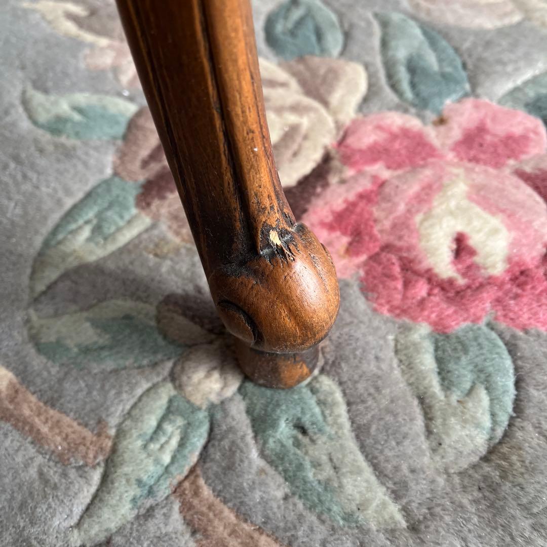 猫脚　花台　サイドテーブル　アンティーク　家具　大理石