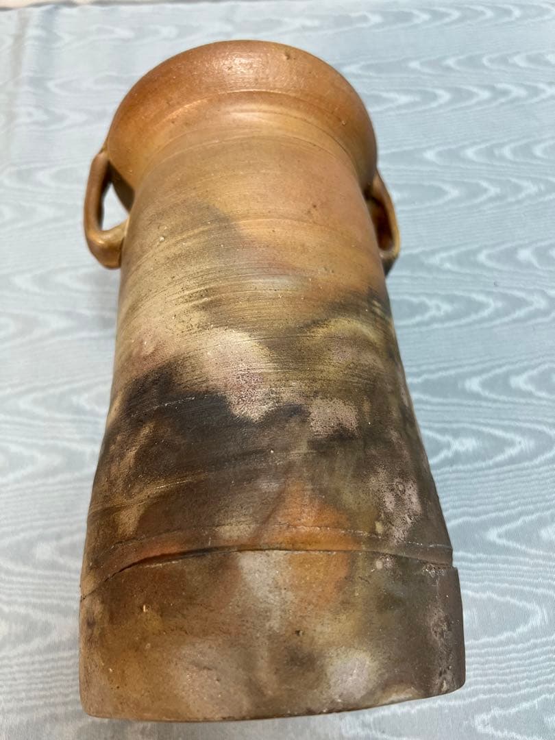 備前焼　耳付き花瓶　花入　陶印有り