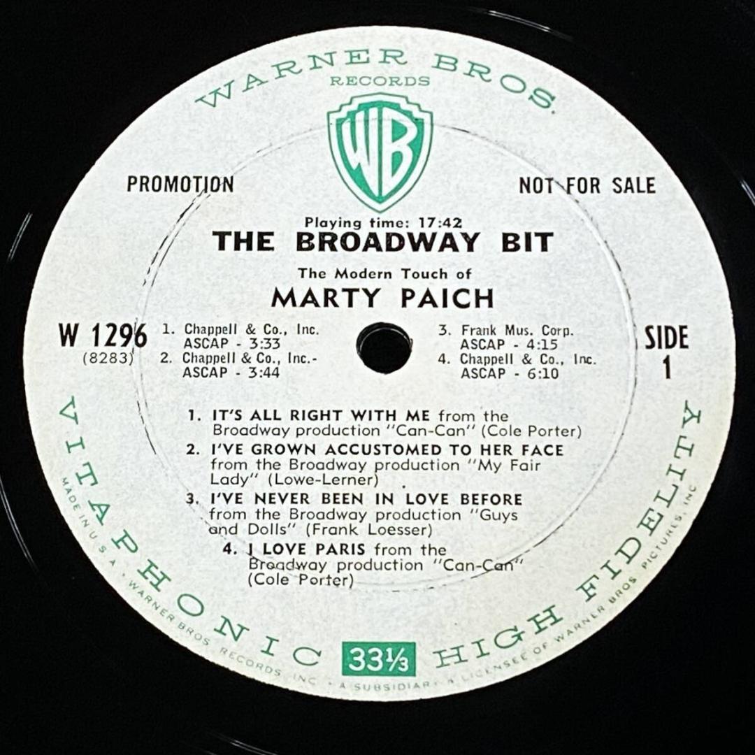 ★超希少プロモ盤【USオリジナル／MONO／深溝DG】マーティ・ペイチ／踊り子