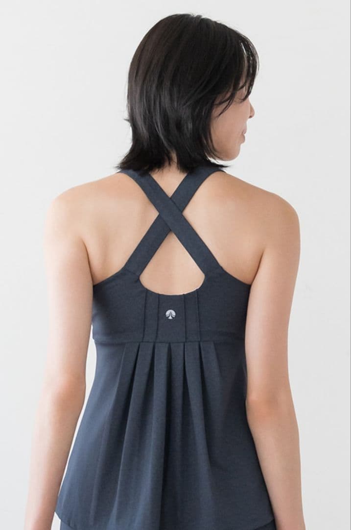 SUKALAデニムクロスヨガウエア　タンクトップとレギンスセット　Lサイズ