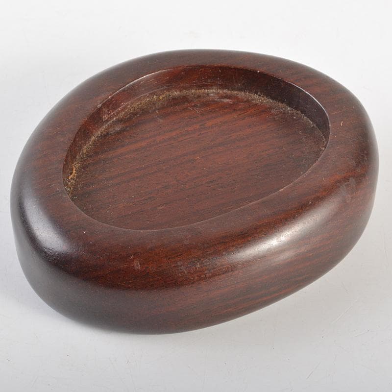 仏教美術　古銅　チベット仏　仏像　置物　唐木台付　M　R7126