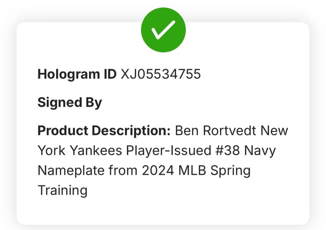 BEN RORTVEDT ネームプレート #38 ドジャースで今シーズン活躍