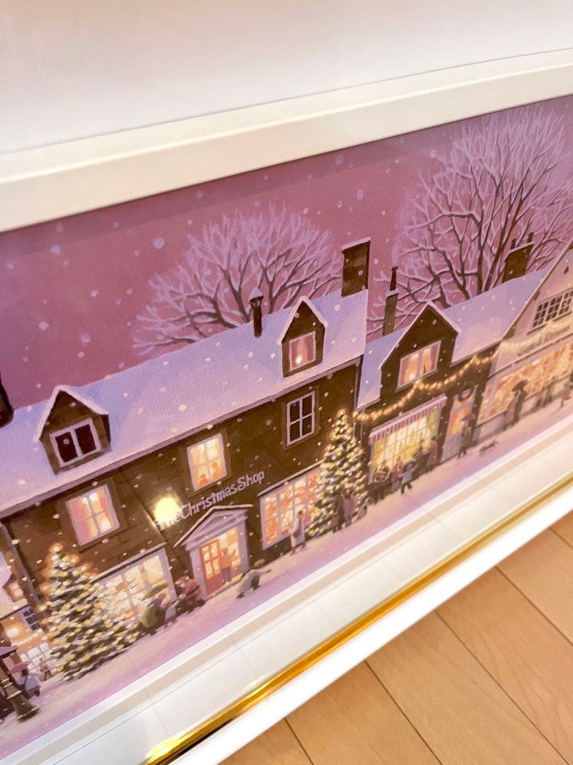 真作保証 笹倉鉄平 クリスマスタウン シルクスクリーン