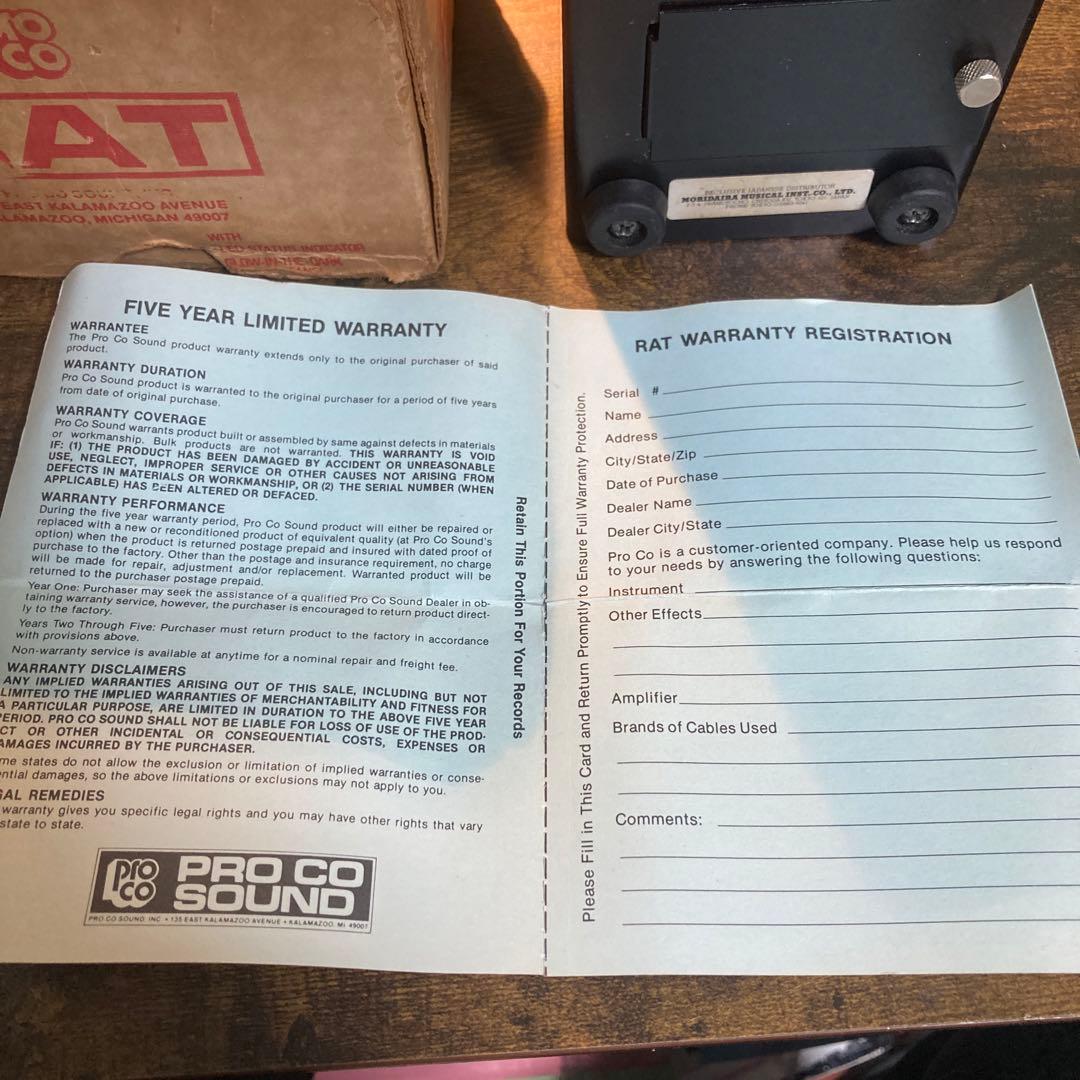 88年製　初期Proco RAT 2‼️モトローラ　LM308N ディストーション