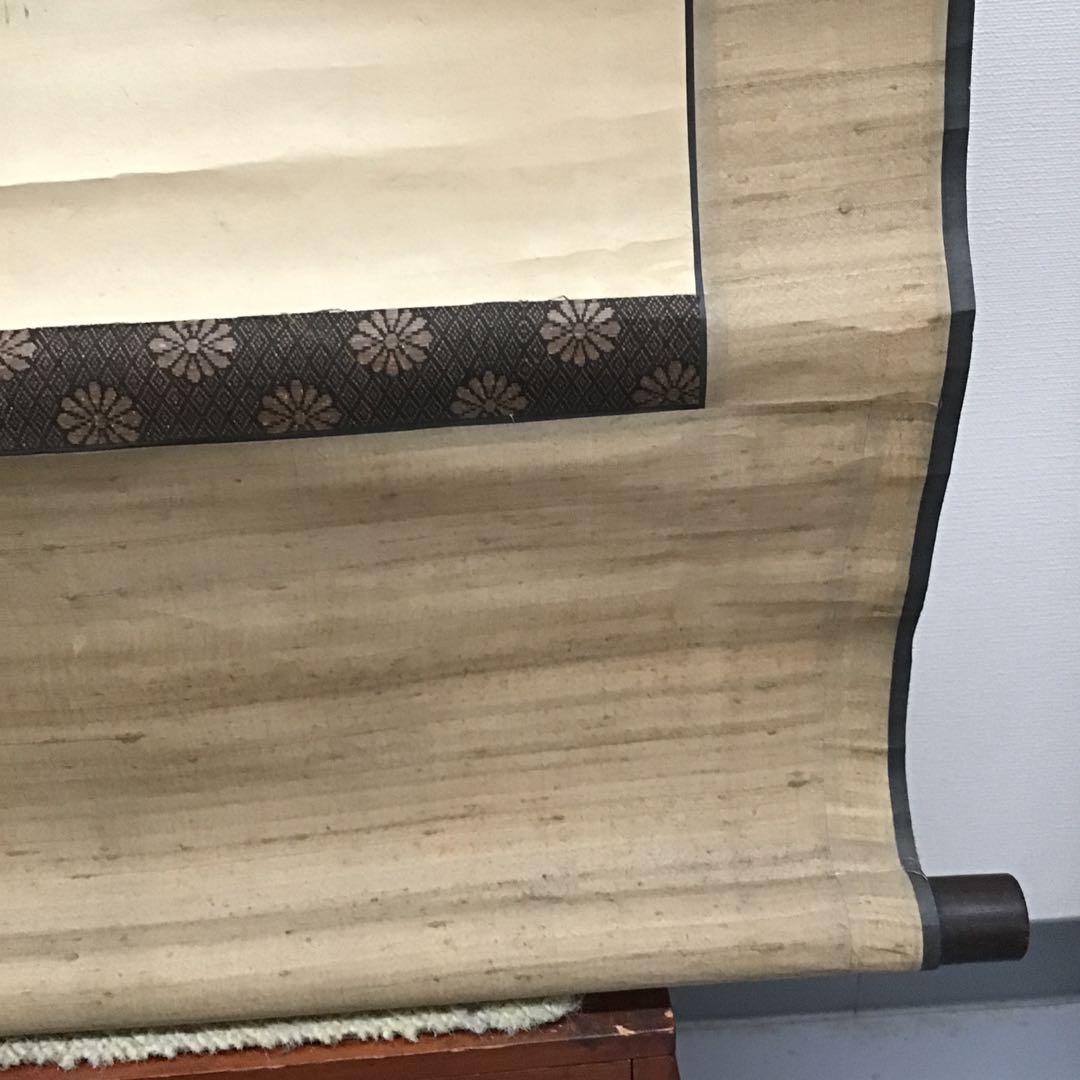 K茶道具　時代掛軸「桜馬図」　画:桜妙作　讃:忠香作　自作桐箱　S175KJ