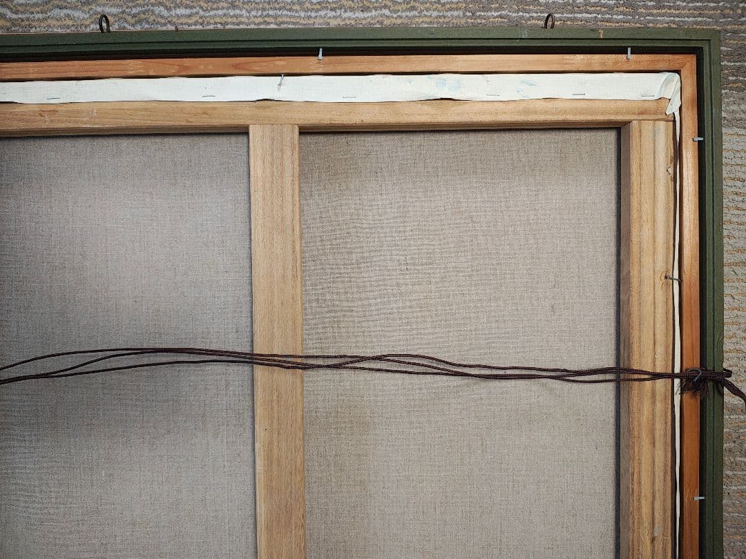 【送料込】F50号 特大 油彩額縁 ＋ 肉筆「大崩山 紅葉」 VIC木枠 公募展