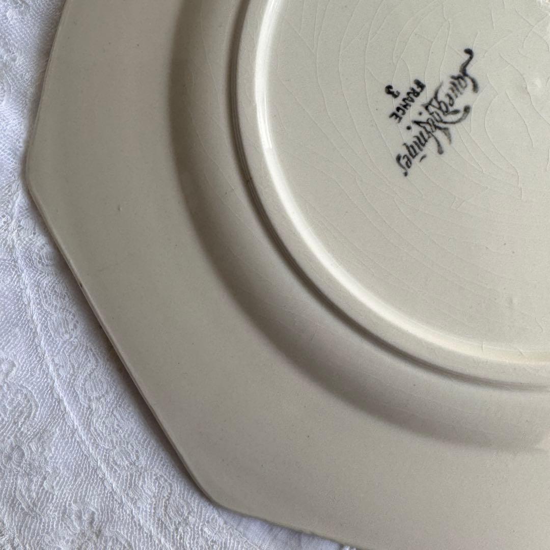 フランスアンティーク　サルグミンヌ　オクトゴナル　ディナープレート