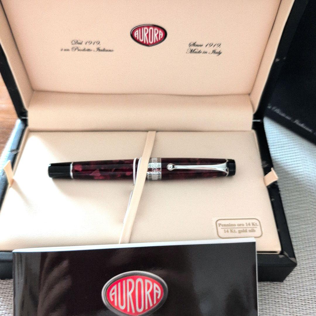 【新品未使用】AURORA オプティマバーガンディ 万年筆 14Kゴールド