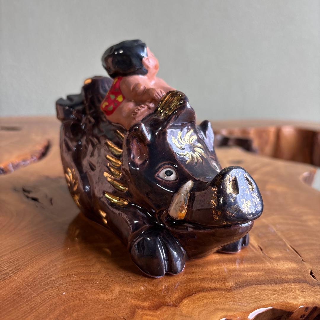 六兵衛窯 干支置物 「童亥遊春」亥年 清水焼 陶芸 たち吉 共箱