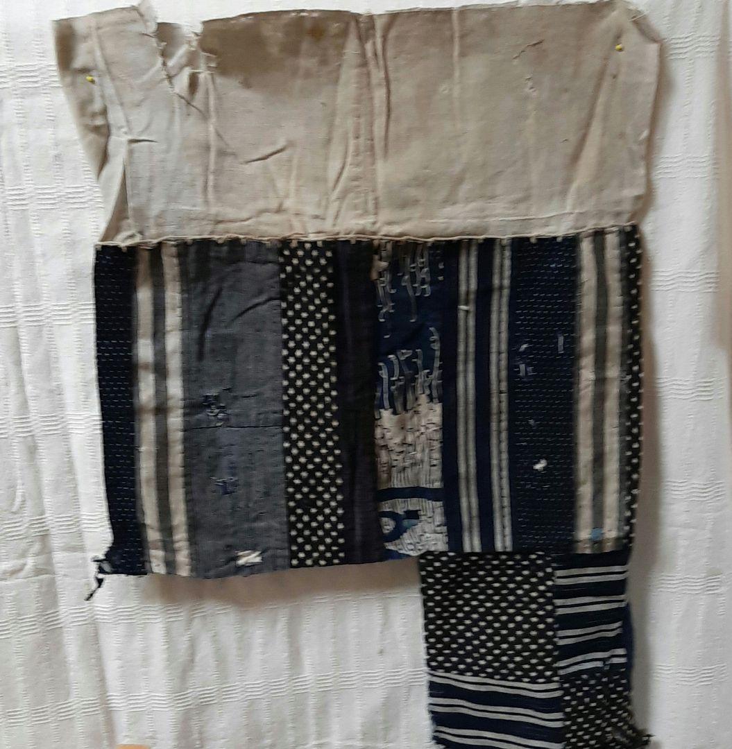 襤褸　巾着　藍木綿