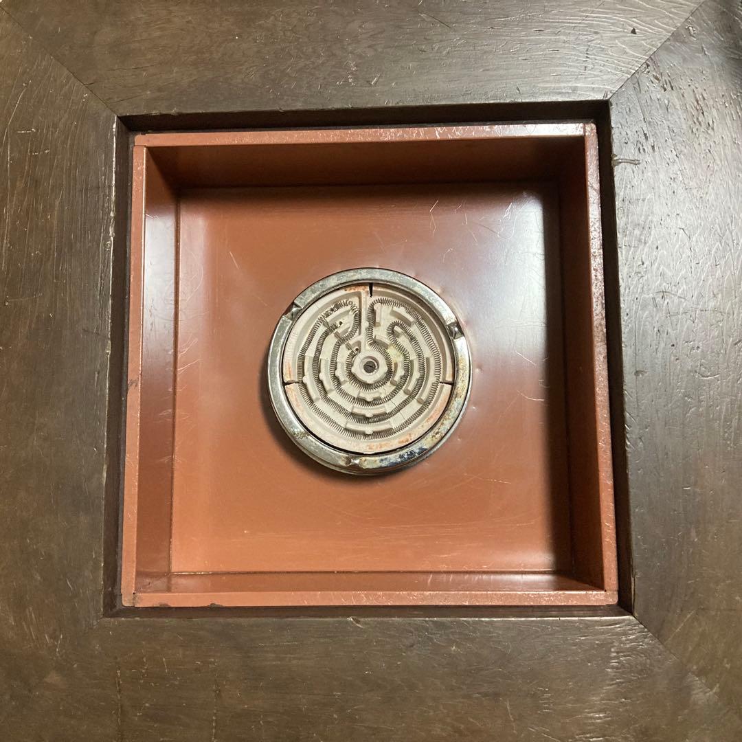 日立 電気火鉢 コンロ ストーブ 座卓 木製 関西 縁付き 昭和レトロ 難有り