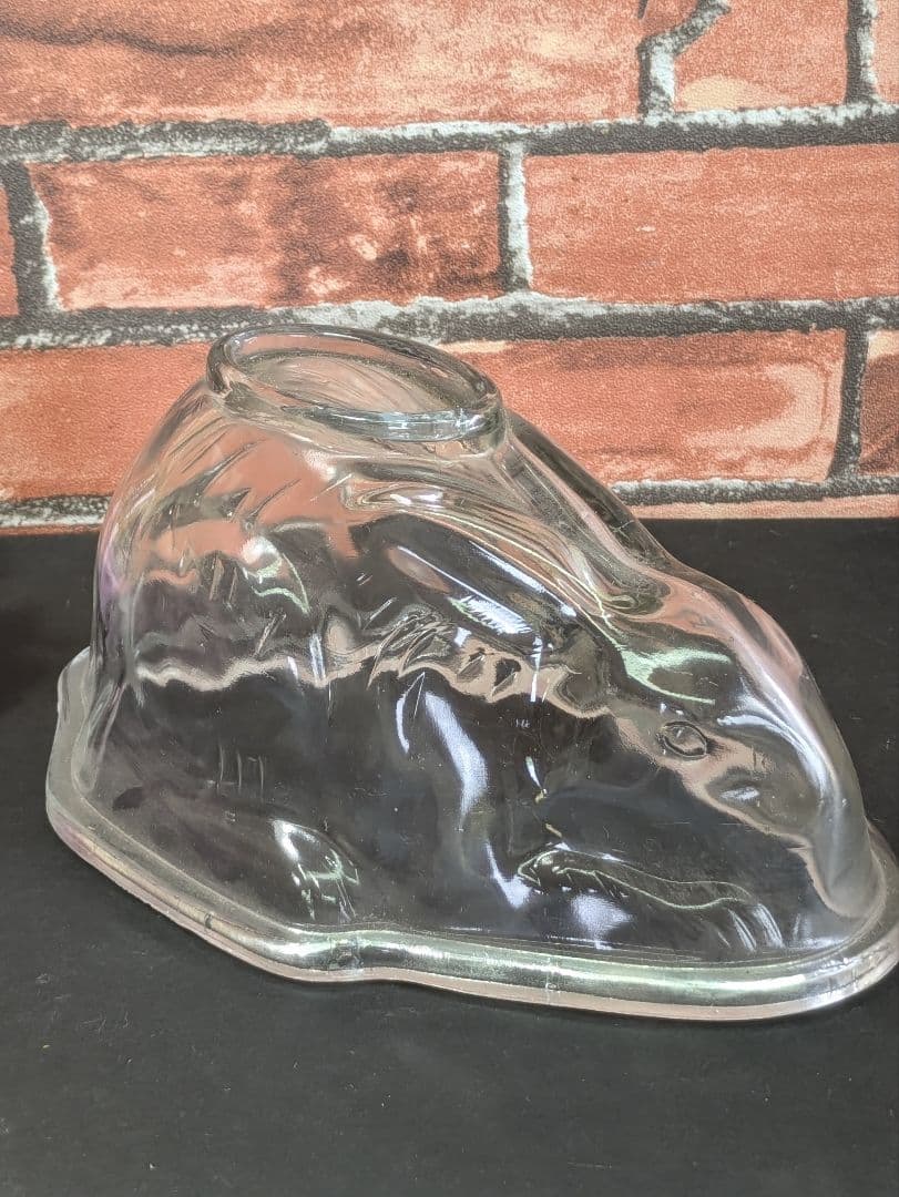 イギリス アンティーク ガラス製 ウサギゼリーモールド ３点セット