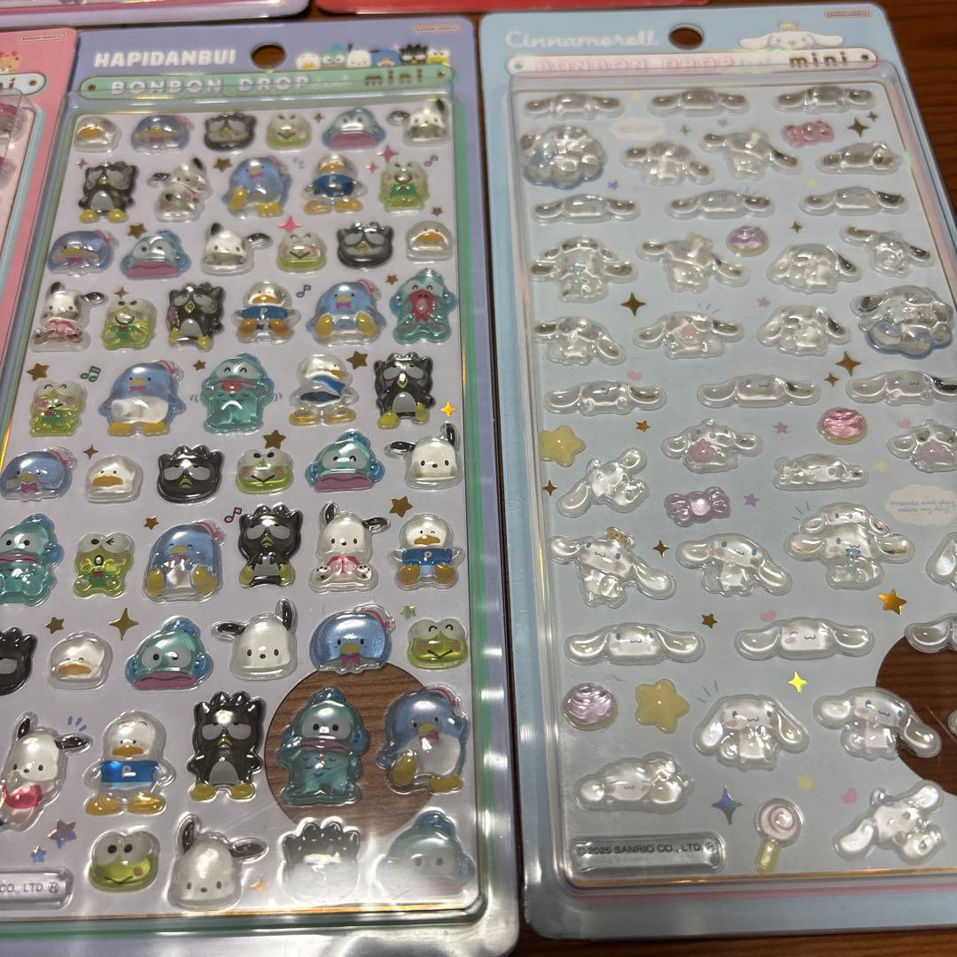 正規品サンスター文具サンリオボンボンドロップシールミニ7点
