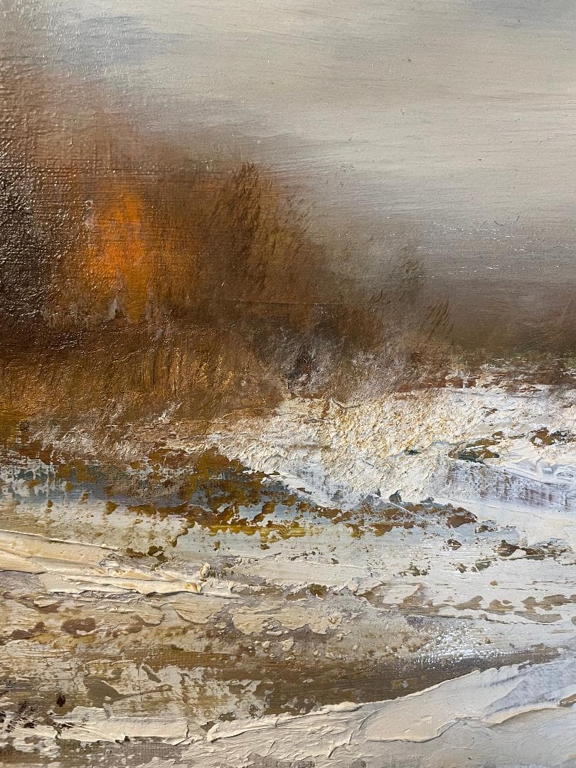 「真作」楠孝文「バイカル湖」風景画　油彩画　額装　サイン有り　F8号