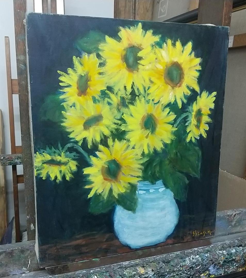 油絵 「向日葵」2006 F10 絵画